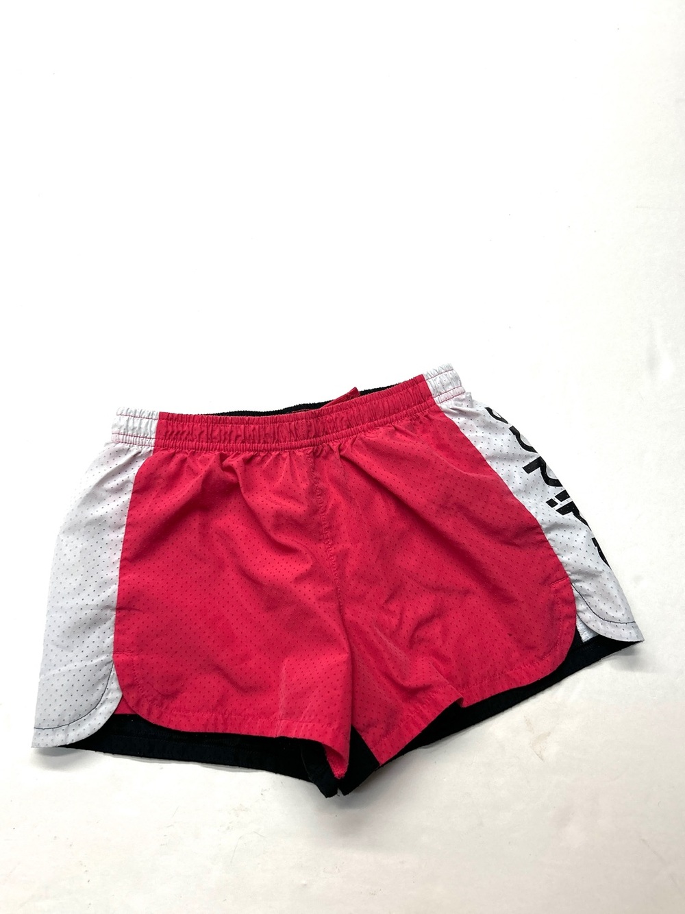adidas Pink Black White Logo Athletic Girls Running Shorts Mesh